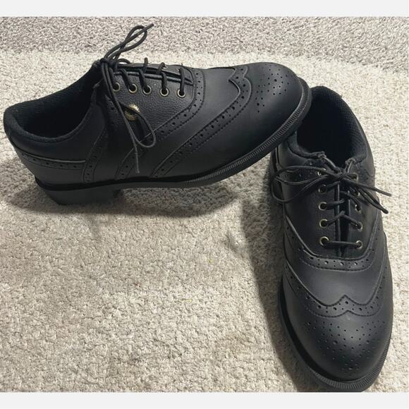 Niblick Outback Golf Saddle Shoes Men Size 8 Black Oxford 2740 0/97165
